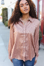 Load image into Gallery viewer, Diva Dreams Neude Animal Print Button Down Lace Shirt Top
