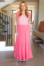 Load image into Gallery viewer, More Than Lovely Coral Floral Embroidery Dot Maxi Dress
