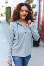 Load image into Gallery viewer, Sparkle Bright Cotton Blend Button Henley Hoodie
