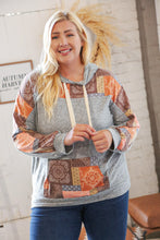 Load image into Gallery viewer, Harvest Ethnic Patchwork Print Kangaroo Pocket Hoodie
