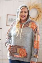 Load image into Gallery viewer, Harvest Ethnic Patchwork Print Kangaroo Pocket Hoodie
