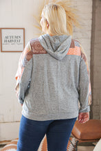 Load image into Gallery viewer, Harvest Ethnic Patchwork Print Kangaroo Pocket Hoodie
