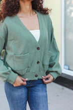 Load image into Gallery viewer, Weekend Ready Lime Green Boyfriend Button Down Cropped Jacket
