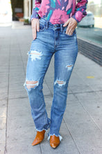 Load image into Gallery viewer, Judy Blue Medium Wash Mid Rise Distressed Straight Leg Jeans
