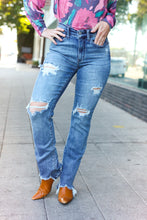 Load image into Gallery viewer, Judy Blue Medium Wash Mid Rise Distressed Straight Leg Jeans
