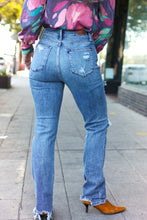 Load image into Gallery viewer, Judy Blue Medium Wash Mid Rise Distressed Straight Leg Jeans
