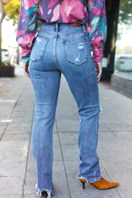 Load image into Gallery viewer, Judy Blue Medium Wash Mid Rise Distressed Straight Leg Jeans
