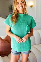 Load image into Gallery viewer, On Your Way Up Washed Mock Neck Knit Top in Green
