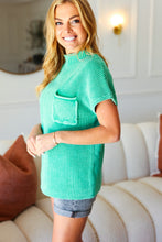 Load image into Gallery viewer, On Your Way Up Washed Mock Neck Knit Top in Green

