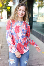 Load image into Gallery viewer, On My Heart Floral Brushed Hacci Sweater Top in Blush
