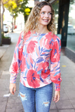 Load image into Gallery viewer, On My Heart Floral Brushed Hacci Sweater Top in Blush
