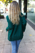 Load image into Gallery viewer, Casual Chic Oversized V Neck Rib Knit Sweater in Hunter Green
