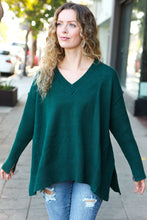 Load image into Gallery viewer, Casual Chic Oversized V Neck Rib Knit Sweater in Hunter Green
