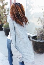 Load image into Gallery viewer, Spread Joy Grey Brushed Knit Crochet Button Down Duster Cardigan
