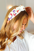 Load image into Gallery viewer, Gem Cowboy Embellished Top Knot Headband in Red White &amp; Blue

