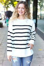 Load image into Gallery viewer, Stand Out Striped Oversized Knit Sweater in Ivory
