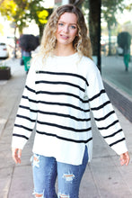 Load image into Gallery viewer, Stand Out Striped Oversized Knit Sweater in Ivory
