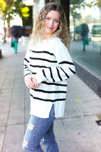 Load image into Gallery viewer, Stand Out Striped Oversized Knit Sweater in Ivory
