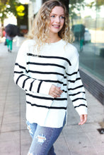 Load image into Gallery viewer, Stand Out Striped Oversized Knit Sweater in Ivory
