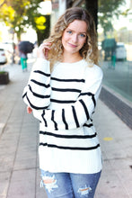 Load image into Gallery viewer, Stand Out Striped Oversized Knit Sweater in Ivory
