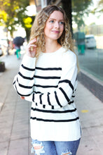 Load image into Gallery viewer, Stand Out Striped Oversized Knit Sweater in Ivory
