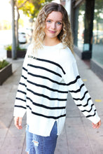 Load image into Gallery viewer, Stand Out Striped Oversized Knit Sweater in Ivory
