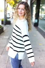 Load image into Gallery viewer, Stand Out Striped Oversized Knit Sweater in Ivory
