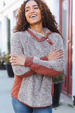 Load image into Gallery viewer, Beautiful You Brown Sherpa Quilted Snap Button Pullover
