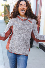 Load image into Gallery viewer, Beautiful You Brown Sherpa Quilted Snap Button Pullover
