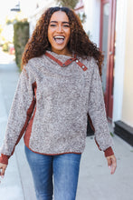 Load image into Gallery viewer, Beautiful You Brown Sherpa Quilted Snap Button Pullover
