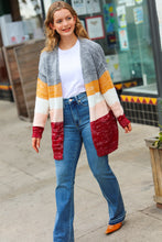 Load image into Gallery viewer, Fall For You Color Block Open Cardigan
