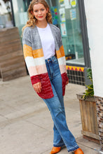 Load image into Gallery viewer, Fall For You Color Block Open Cardigan
