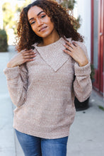 Load image into Gallery viewer, You Got This Marbled Taupe Rib Button Collared Sweater Pullover
