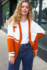 Game Day Burnt Orange "T" Embroidered Cardigan