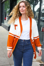 Load image into Gallery viewer, Game Day Burnt Orange &quot;T&quot; Embroidered Cardigan
