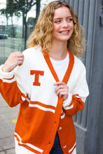 Load image into Gallery viewer, Game Day Burnt Orange &quot;T&quot; Embroidered Cardigan
