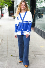 Load image into Gallery viewer, Game Day Blue &quot;K&quot; Embroidered Cardigan
