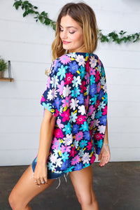 Spill the Spa Water Flower Power Woven Top