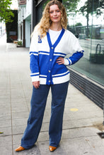 Load image into Gallery viewer, Game Day Blue &quot;K&quot; Embroidered Cardigan
