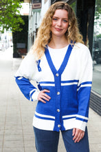 Load image into Gallery viewer, Game Day Blue &quot;K&quot; Embroidered Cardigan
