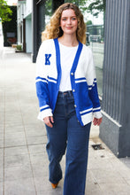 Load image into Gallery viewer, Game Day Blue &quot;K&quot; Embroidered Cardigan
