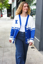 Load image into Gallery viewer, Game Day Blue &quot;K&quot; Embroidered Cardigan
