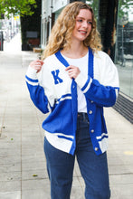 Load image into Gallery viewer, Game Day Blue &quot;K&quot; Embroidered Cardigan
