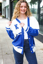 Load image into Gallery viewer, Game Day Blue &quot;K&quot; Embroidered Cardigan
