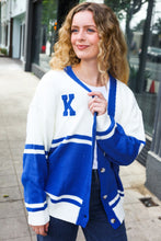 Load image into Gallery viewer, Game Day Blue &quot;K&quot; Embroidered Cardigan
