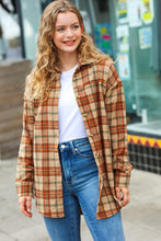Load image into Gallery viewer, All Bets Off Taupe Flannel Plaid Fringe Jacket
