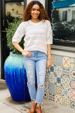 Load image into Gallery viewer, Spread Joy Ivory &amp; Multicolor Jacquard Bubble Sleeve Sweater
