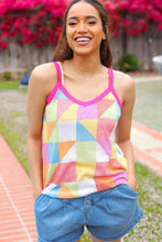 Load image into Gallery viewer, Summer Vibes Multicolor Geometric Waffle Knit Sleeveless Top
