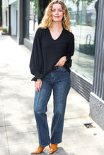 Load image into Gallery viewer, Hello Beautiful Smocked Bubble Sleeve Woven Top in Black
