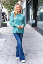 Load image into Gallery viewer, Holiday Ready Snowflake Brushed Hacci Sweater Top in Green
